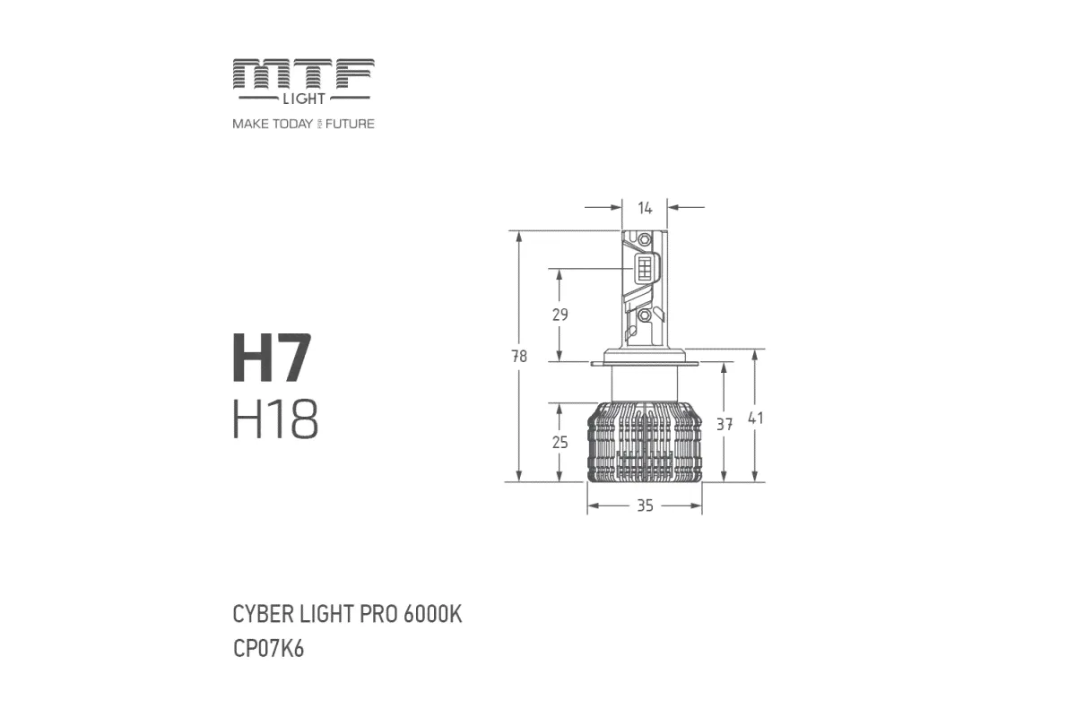 Светодиодные лампы MTF Cyber Light Pro Н7